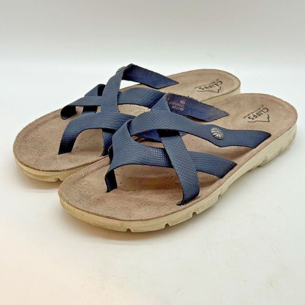 Cliffs by White Mountain Banksy Black Strappy Sandals Women's 10M  C21049 Slides